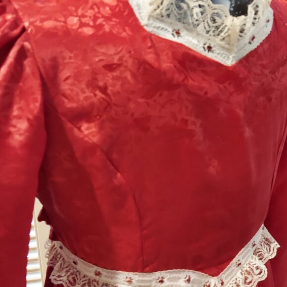 Vintage Pretty Handmade by Granny Laced & Beaded Girl's Christmas Dress - Picture 2 of 10